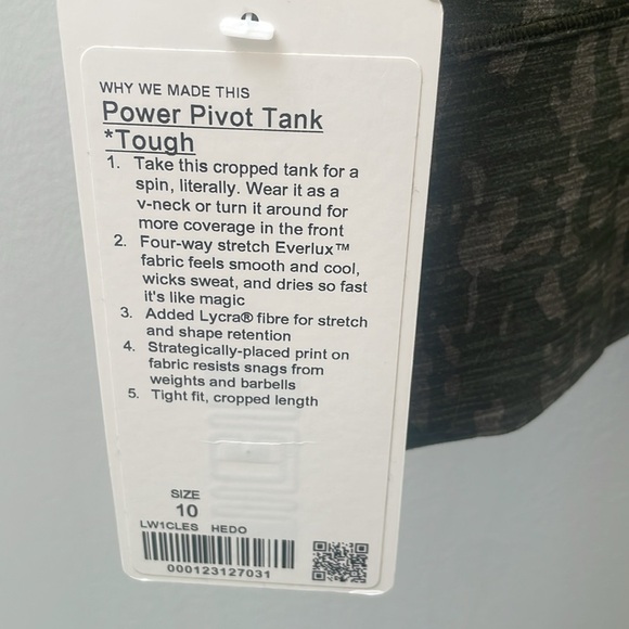 Lululemon power pivot reversible cropped tank NWT - Picture 3 of 5